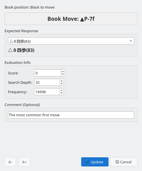 Edit Book Move dialog