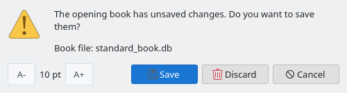 Unsaved changes prompt