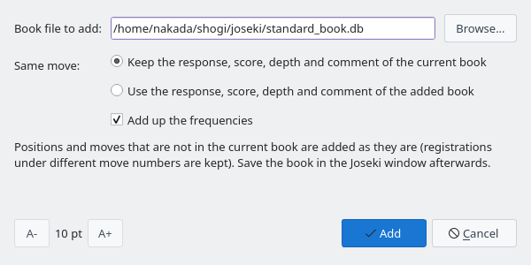 Add a Book File dialog