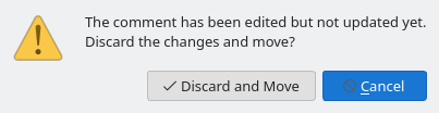 Confirmation for an unapplied comment
