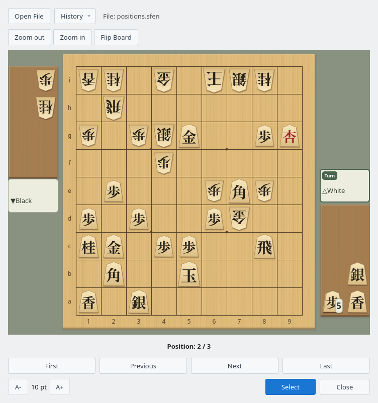 SFEN Collection Viewer with the board flipped