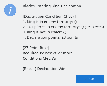 Entering King Declaration Result: declaration win